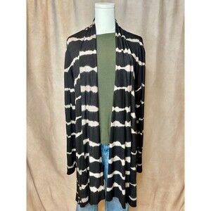 LA Made tie dye stripe long cardigan micromodal thumb hole M